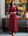 Leaf Maroon Ajrakh Handblock Kurta Set
