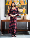 Leaf Black Ajrakh Handblock Kurta Set