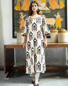 Jharokha Ivory Ajrakh Handblock Kurta Set
