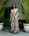 Mughal Ivory Ajrakh Handblock Kurta Set