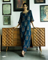 Jharokha Blue Ajrakh Handblock Kurta Set