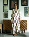 Mughal Ivory Ajrakh Handblock Kurta Set
