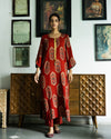 Mughal Maroon Ajrakh Handblock Kurta Set