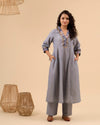 Light Grey Cotton Kurta Set