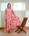 Flamingo Pink HandBlock Cotton Suit Set