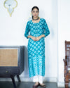 Rock Blue Modal Shibori Kurta Set