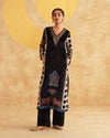 Brown Ajrakh Handblock Soft Velvet Kurta & Palazzo Set