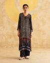 Brown Ajrakh Handblock Soft Velvet Kurta & Palazzo Set