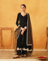 Dark Green Velvet Hand Embroidered Anarkali Set