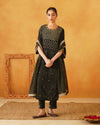 Mahendi Green Velvet Hand Embroidered Suit Set