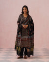 Black Ajrakh HandBlock Modal Satin Suit Set