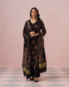 Bottle Green Ajrakh HandBlock Modal Satin Suit Set