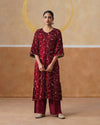 Maroon Diamond Silk Embroidery Suit Set