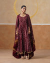 Maroon Bandhani Work Modal Suit Set