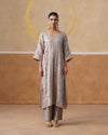 Ivory Diamond Silk Embroidery Suit Set