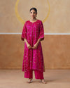 Magenta Diamond Silk Embroidery Suit Set
