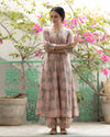 Baby Pink Cotton Mul Mul Handblock Kurta Set